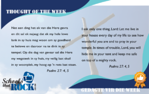 Thought for the week - Gedagte vir die week