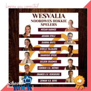 Noordwes Hokkiespelers - Hoërskool Wesvalia