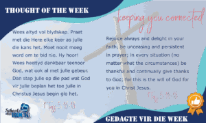 Gedagte vir die Week - Thought for the Week
