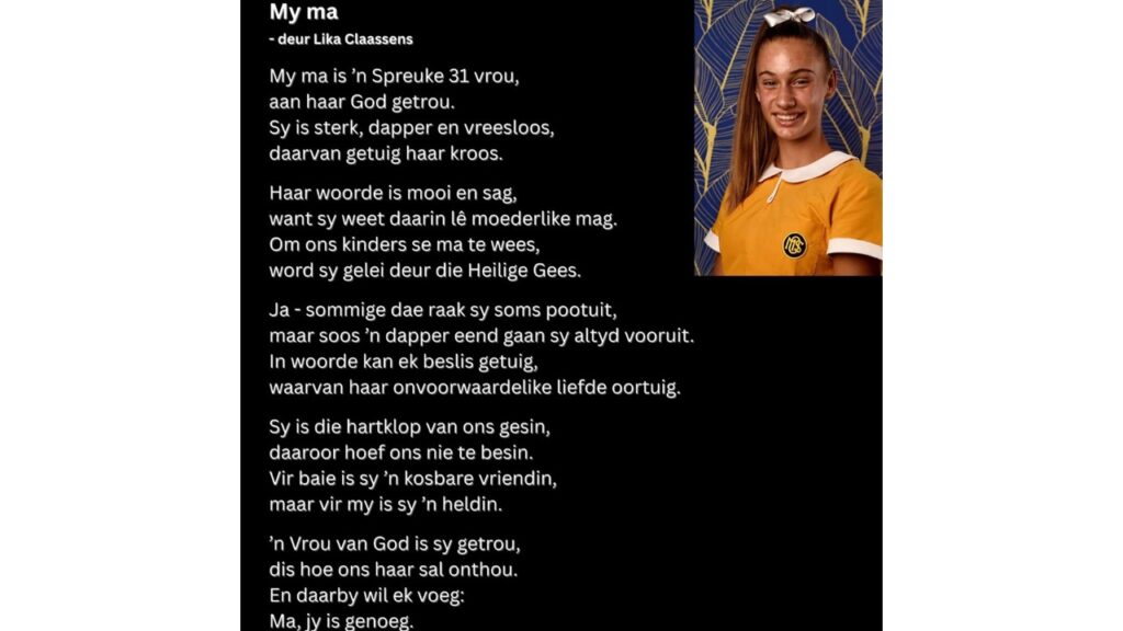 Digter Denker en Doener - Hoër Meisieskool Oranje