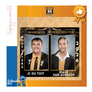 Hoofleiers 2026 - Hoërskool Dr EG Jansen trotse leiers