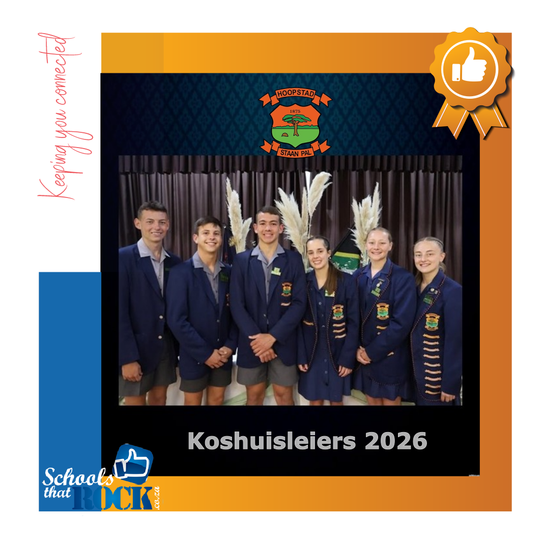 Koshuisleiers vir 2026 - Hoërskool Hoopstad kondig met trots aan