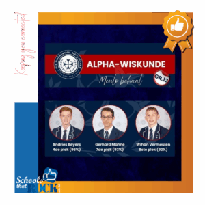 Alpha-Wiskunde prestasies - Hoërskool Menlopark uitstaande