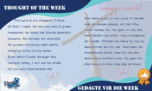 Thought of the Week -Gedagte vir die Week 22