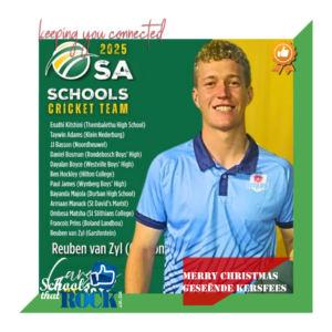 SA Skole Krieketspan - Hoërskool Garsfontein se Reuben in span