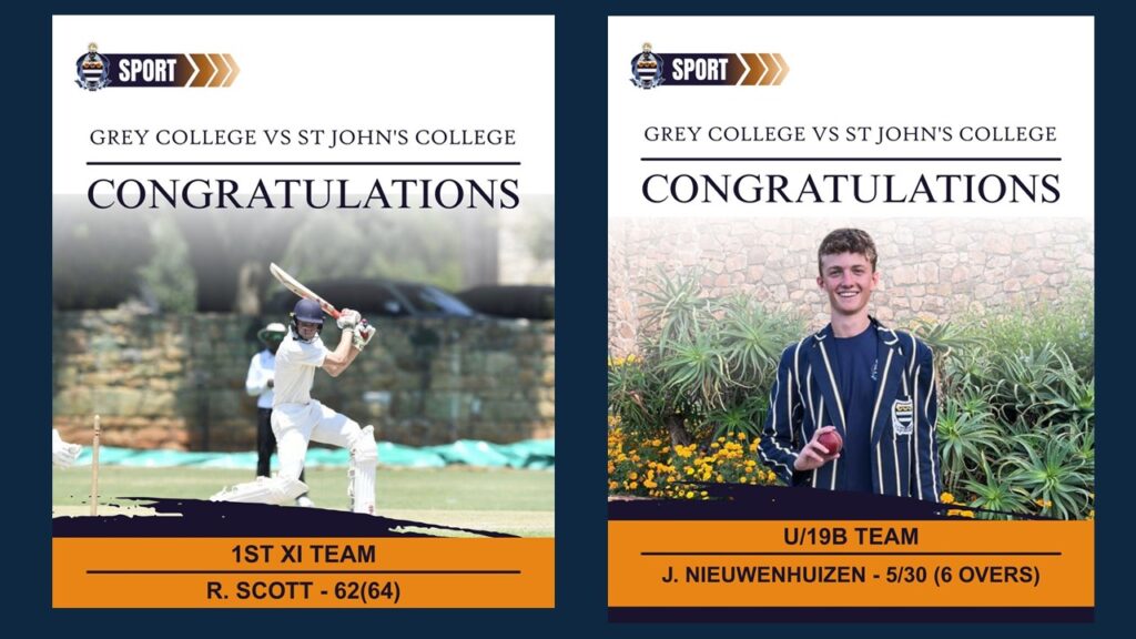 School Boys' Cricket - Grey College shines in Johannesburg!
