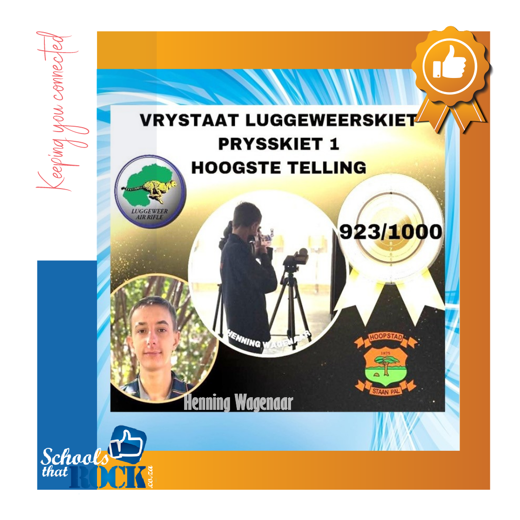 Vrystaat Luggeweerskiet - Hoërskool Hoopstad blink uit