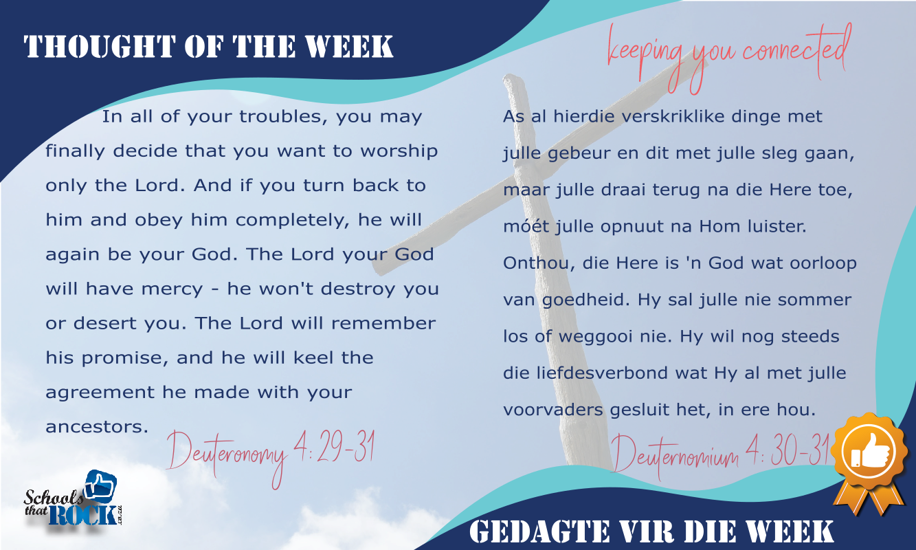 Thought of the Week - Gedagte vir die Dag