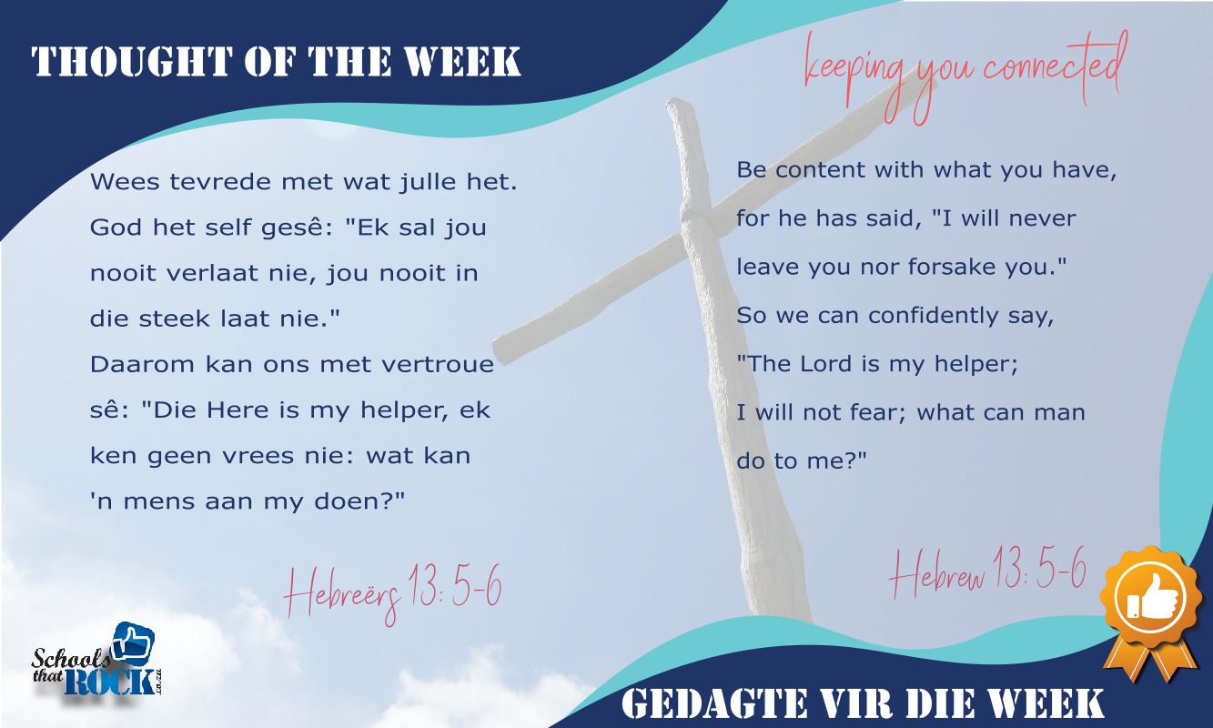 Gedagte vir die Week – Thought of the Week