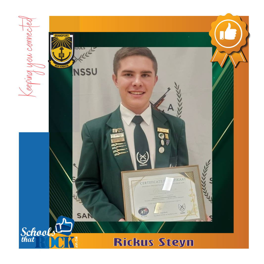 SANSSU-span – Hoërskool SPS Brandfort trots op Rickus Steyn