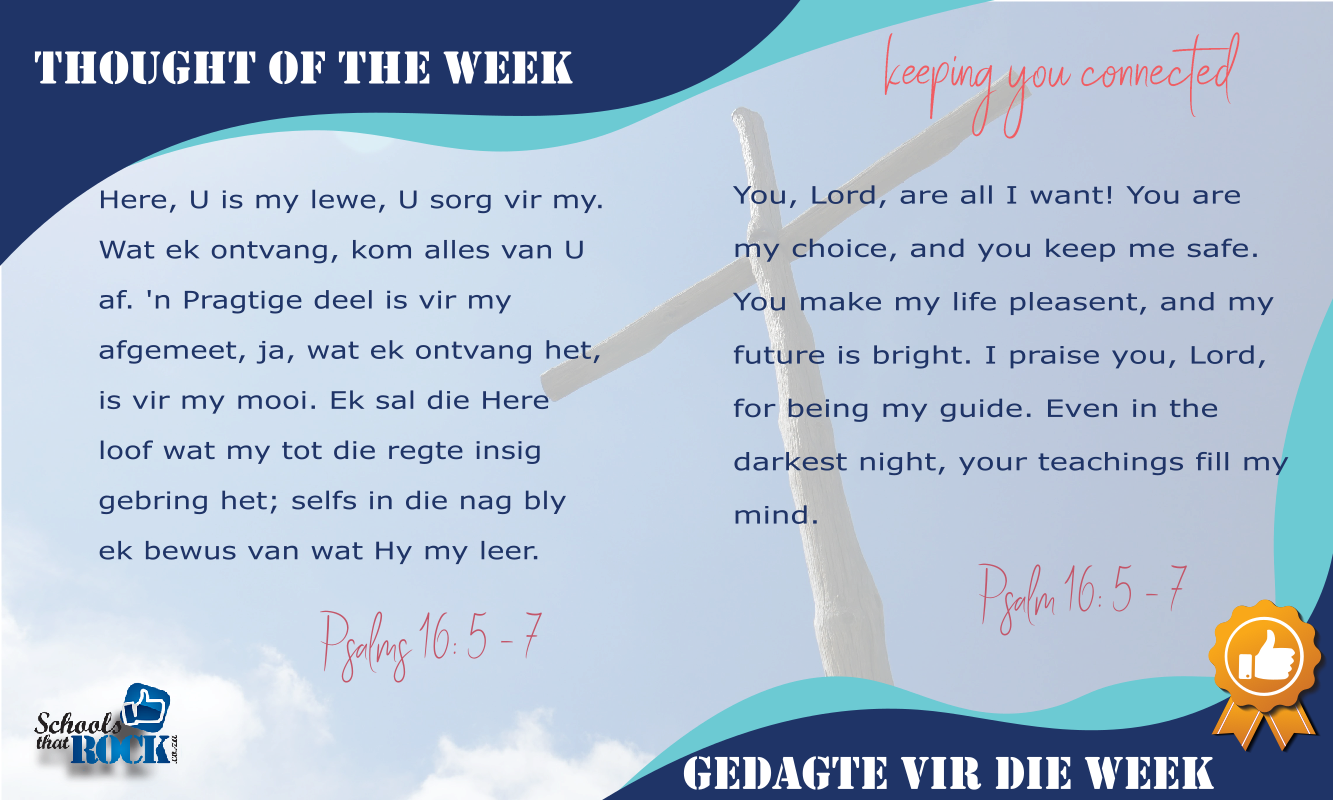 Gedagte vir die Week – Thought of the Week