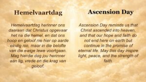Hemelvaartdag - Ascention Day