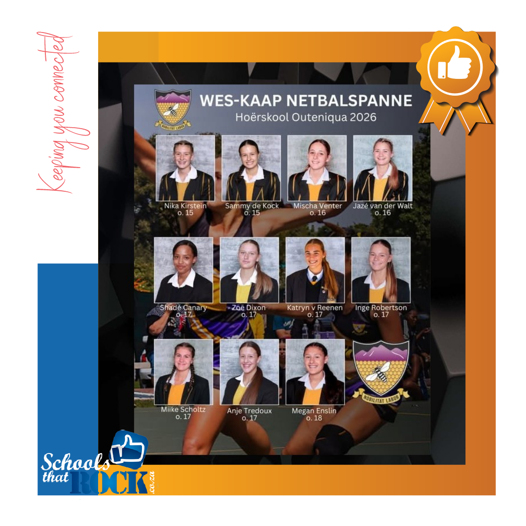 Wes-Kaap Netbalspanne vir 2026 – Hoërskool Outeniqua trots
