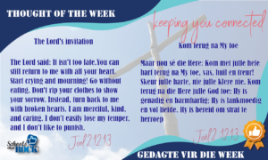 Thought of the week - Gedagte vir die week